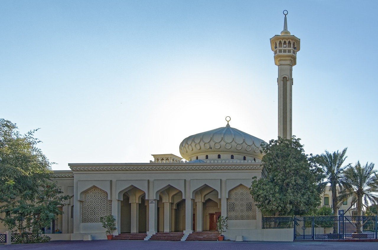 Kalkfelsen mit spärlicher Vegetation und einzelnen Bäumen unter blauem Himmel.
